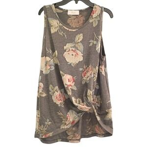 Braeve Floral Knot Twist Cottagecore Sleeveless Women's Size Large Summer Top